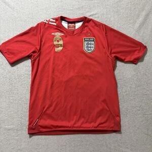 Umbro England #9 Kaylea Red Jersey XL 2010 Away Shirt Euro Style Football Top